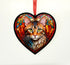 Bengal Cat Stained Glass Effect Heart Suncatcher